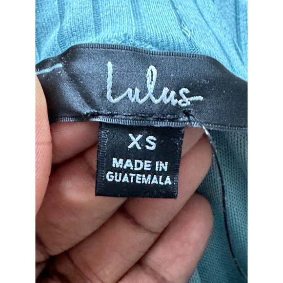 Lulus XS Green Ribbed Wide-Leg Lounge Pants Stretchy Elastic Waist Textured NWT - Picture 4 of 13